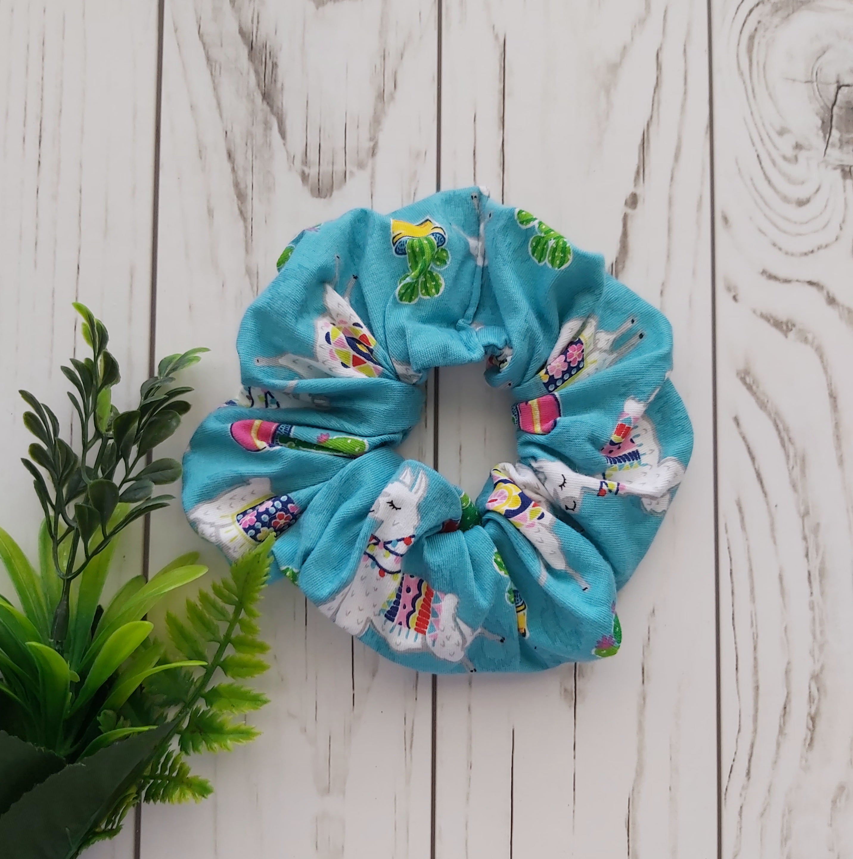 Turquoise Lamma Scrunchie
