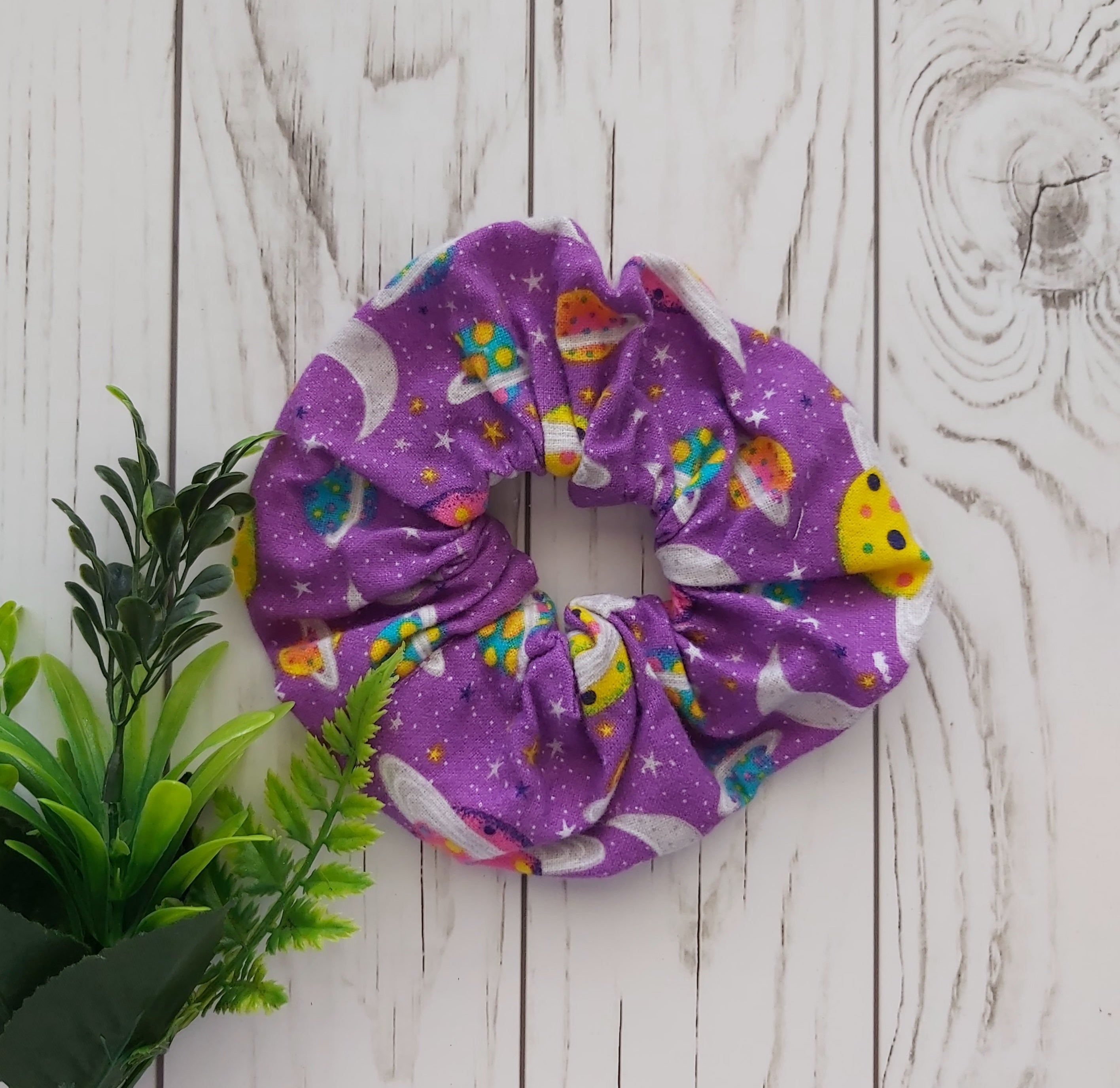 Purple Planets Scrunchie
