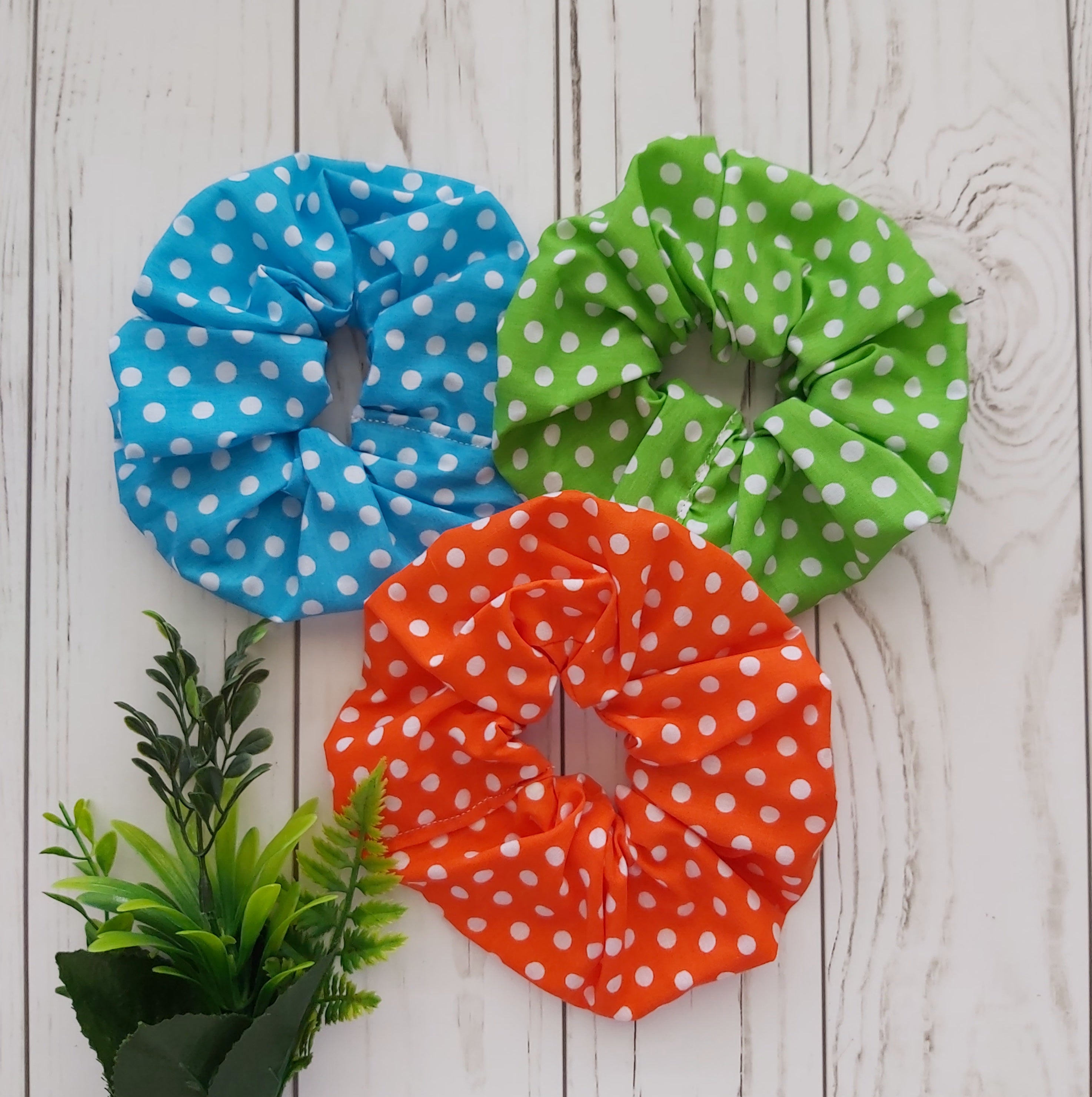 Colorful Polka Dots Scrunchie Set