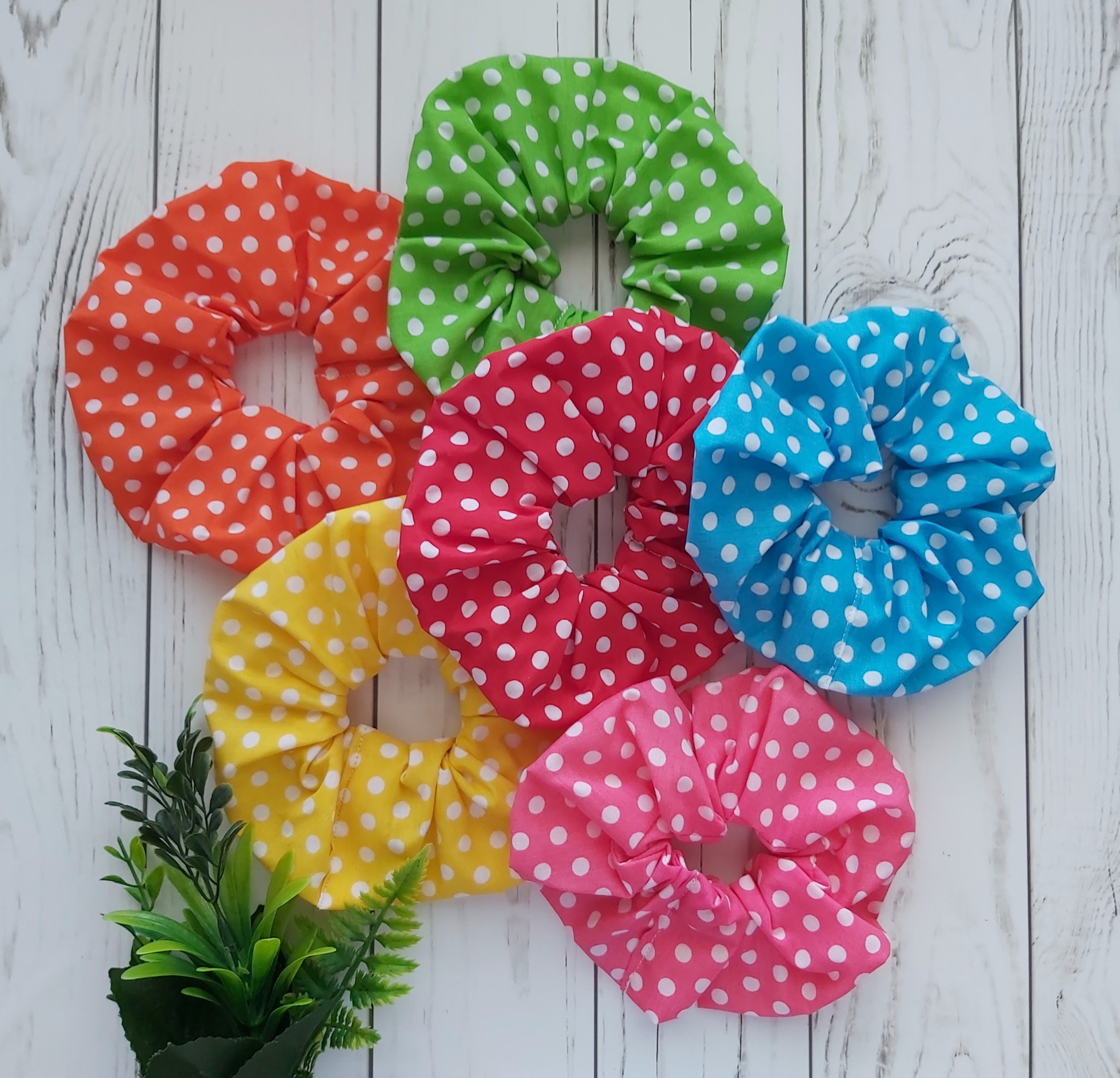 Colorful Polka Dots Scrunchie Set